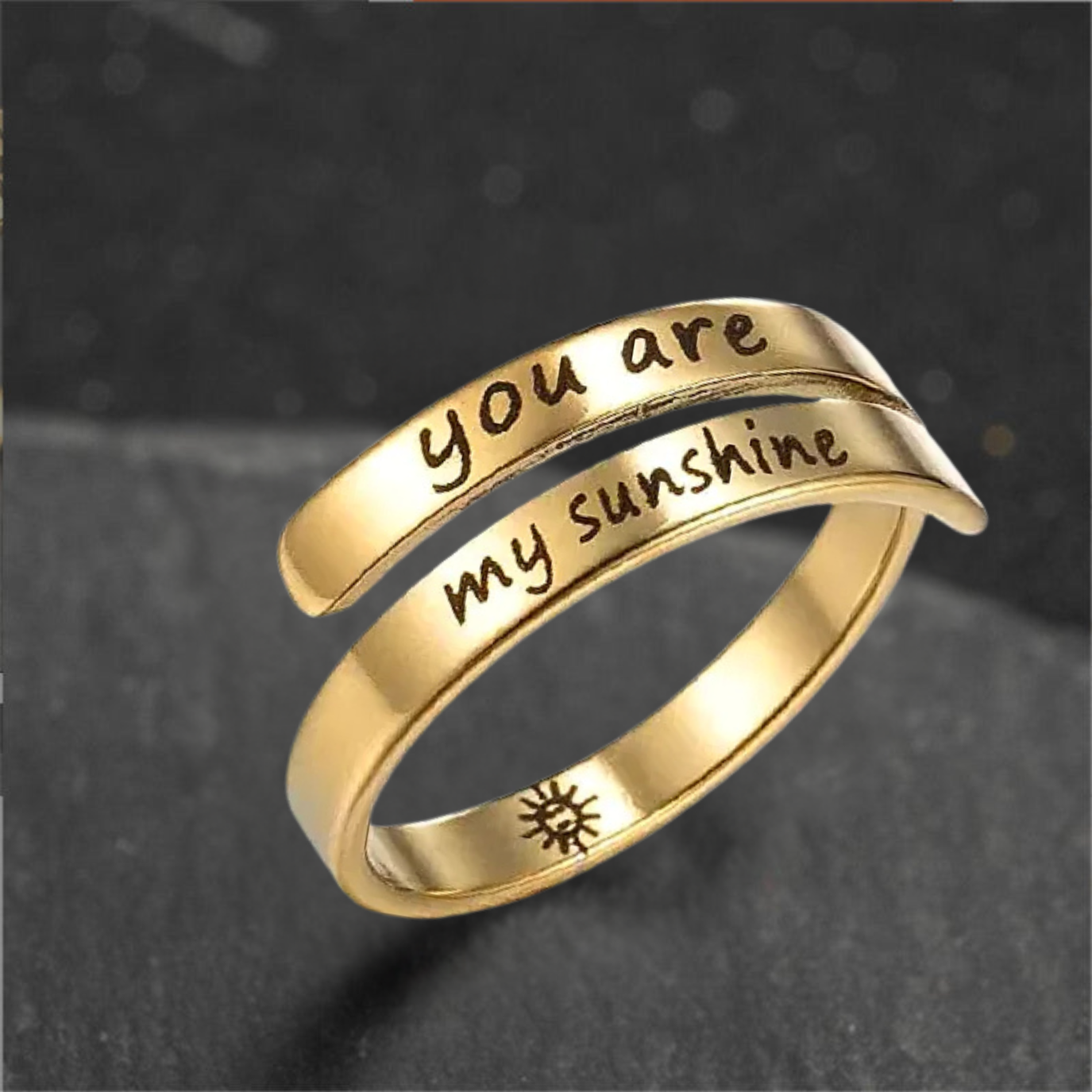 You Are My Sunshine Ring — Sterling Silver & Gold Tone